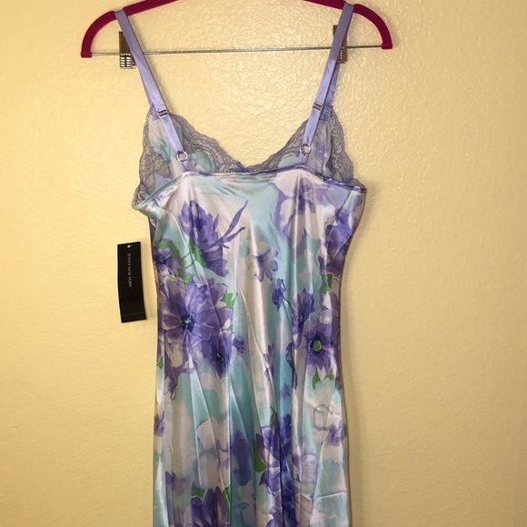 Jones New York Nightgown Floral Satin Midi Romantic Slip Dress size S - Picture 4 of 7
